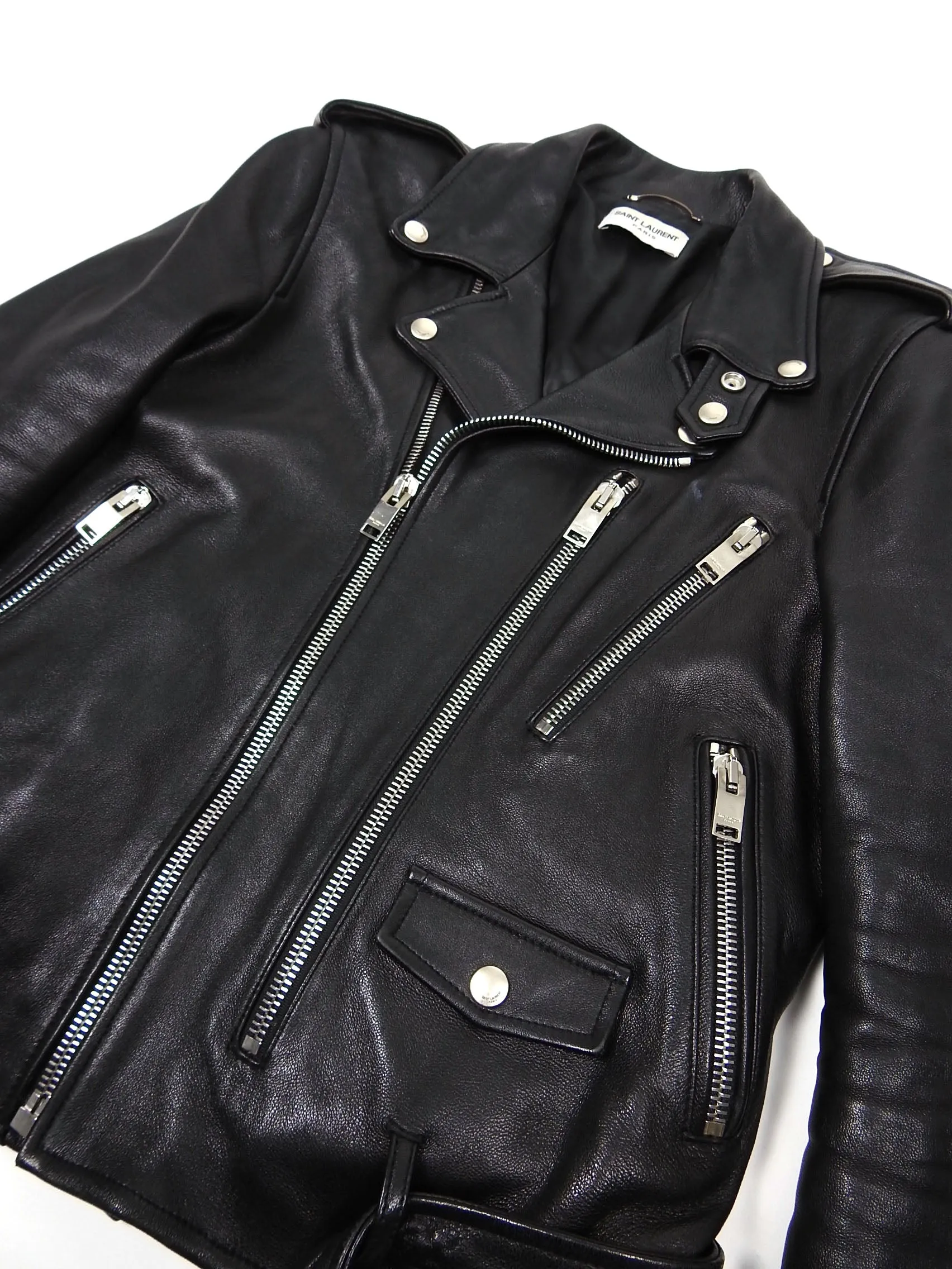 Saint Laurent Leather L17 Biker Jacket Size 46