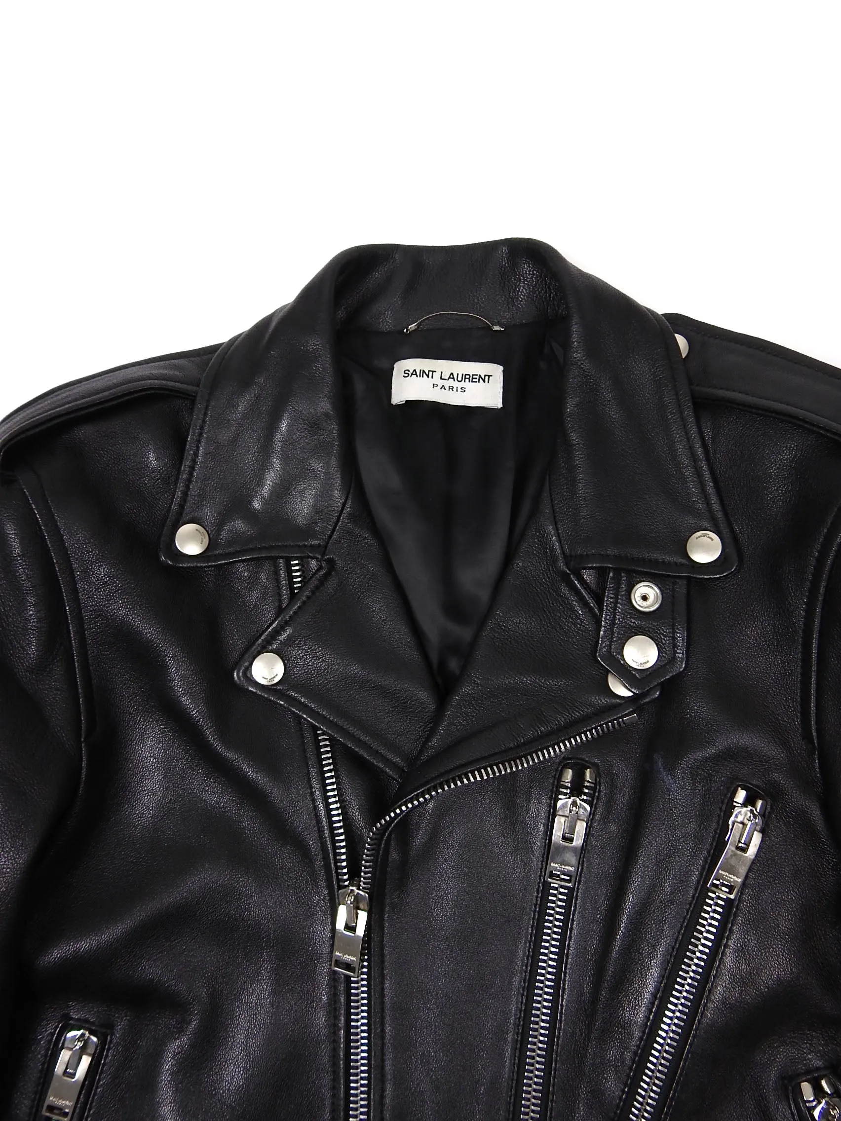 Saint Laurent Leather L17 Biker Jacket Size 46