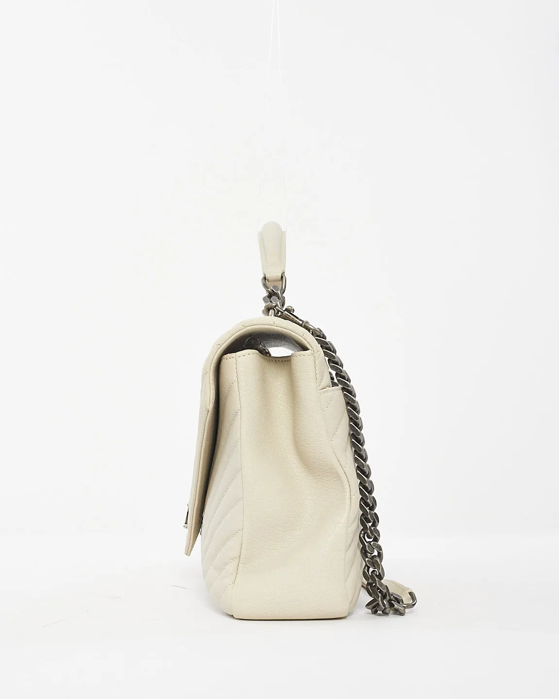 Saint Laurent Off White Leather Large College Bag