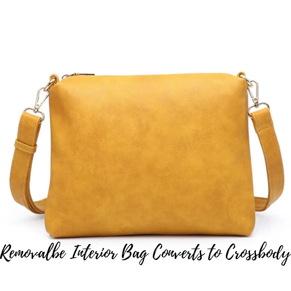 Scalloped Bag in a Bag Tote Purse - Vegan Leather - 4 Colors