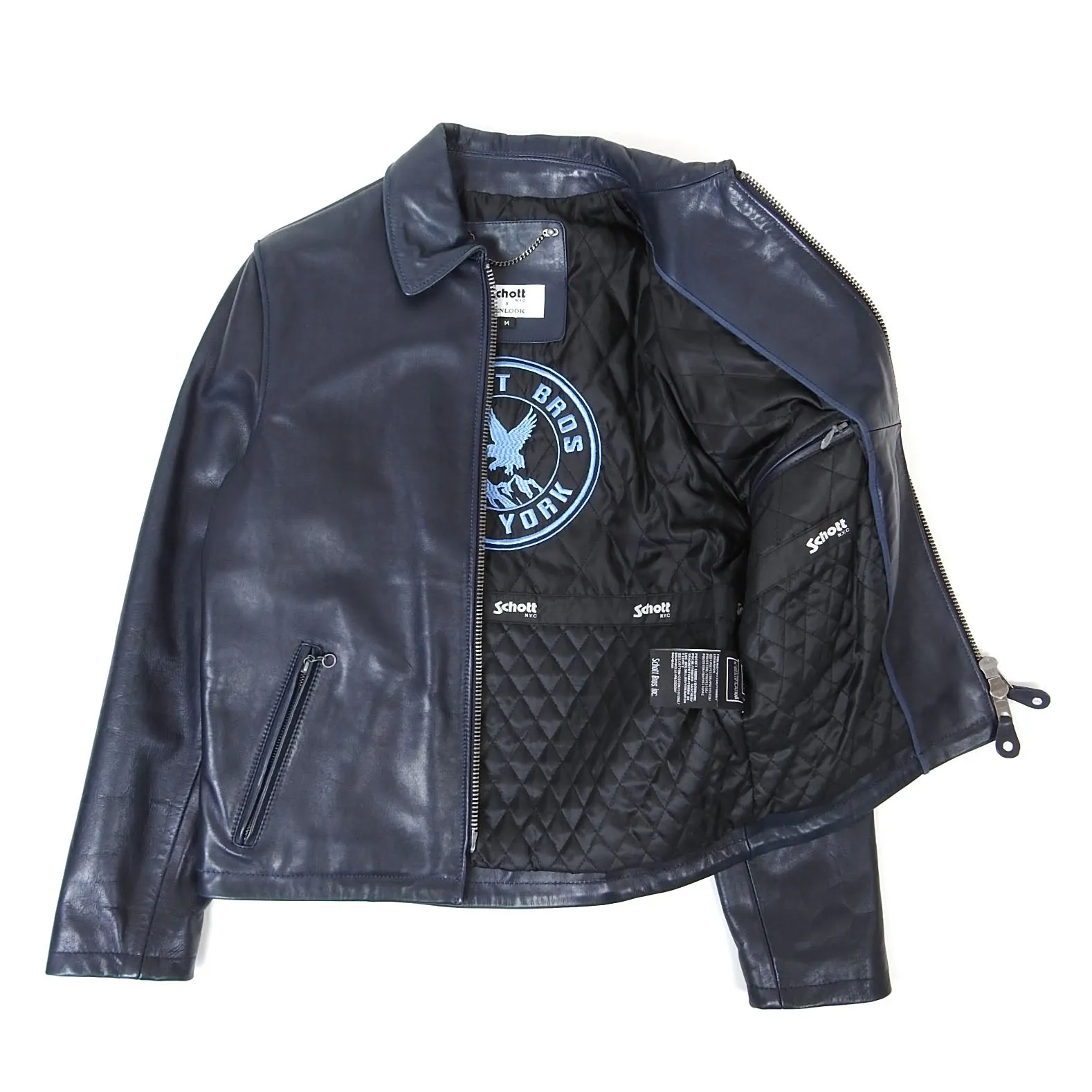 Schott x Men Look Leather Jacket Size Medium