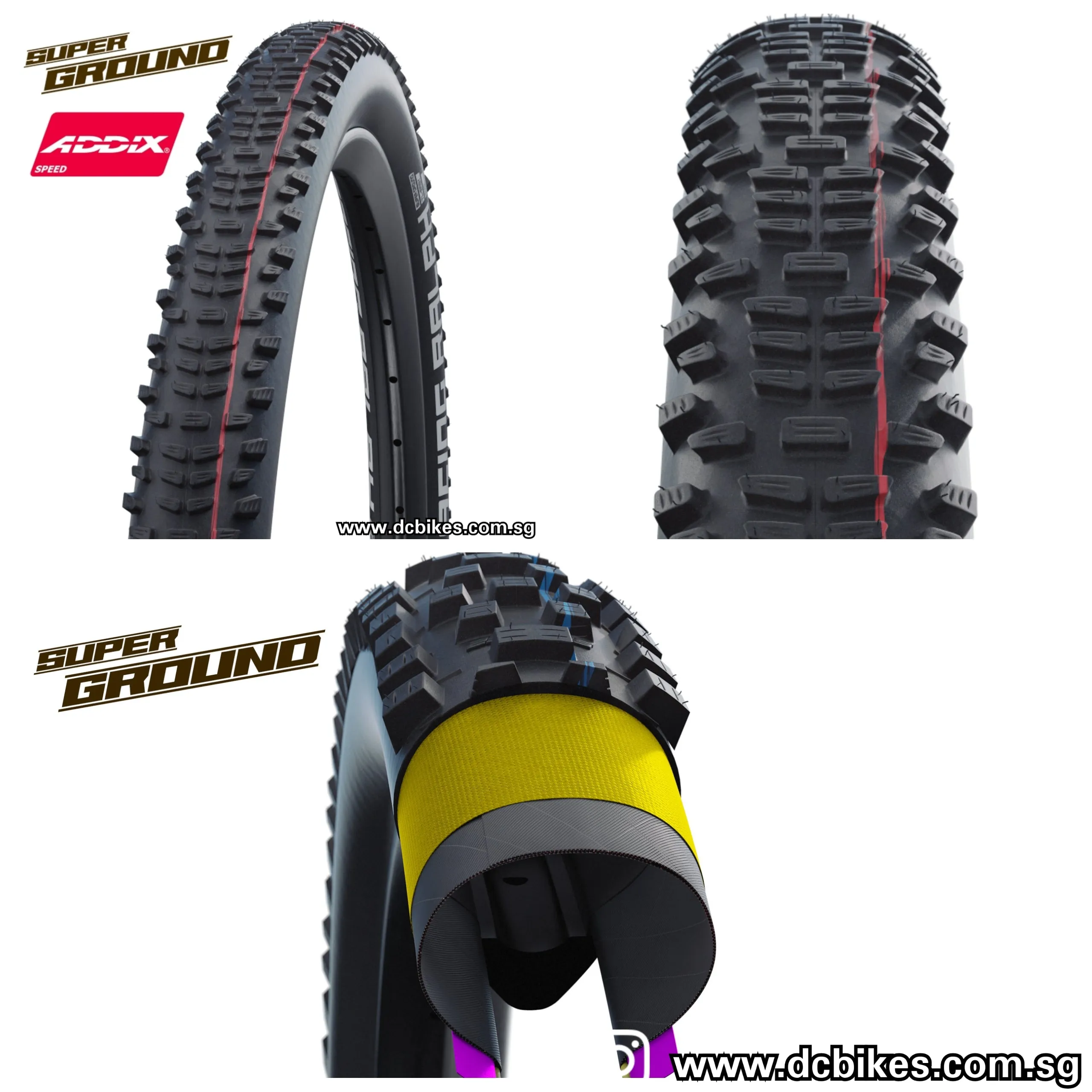 Schwalbe 27.5 X 2.25 Racing Ralph Super Ground MTB Tubeless Folding Tyres (1 Tire) 
