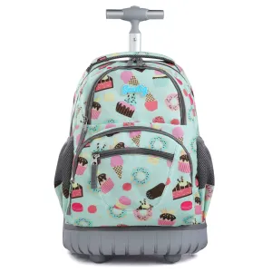 seastig 16 inch Green Sweets Rolling Backpack for Kids
