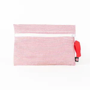 Seersucker Flat Zip Pouch