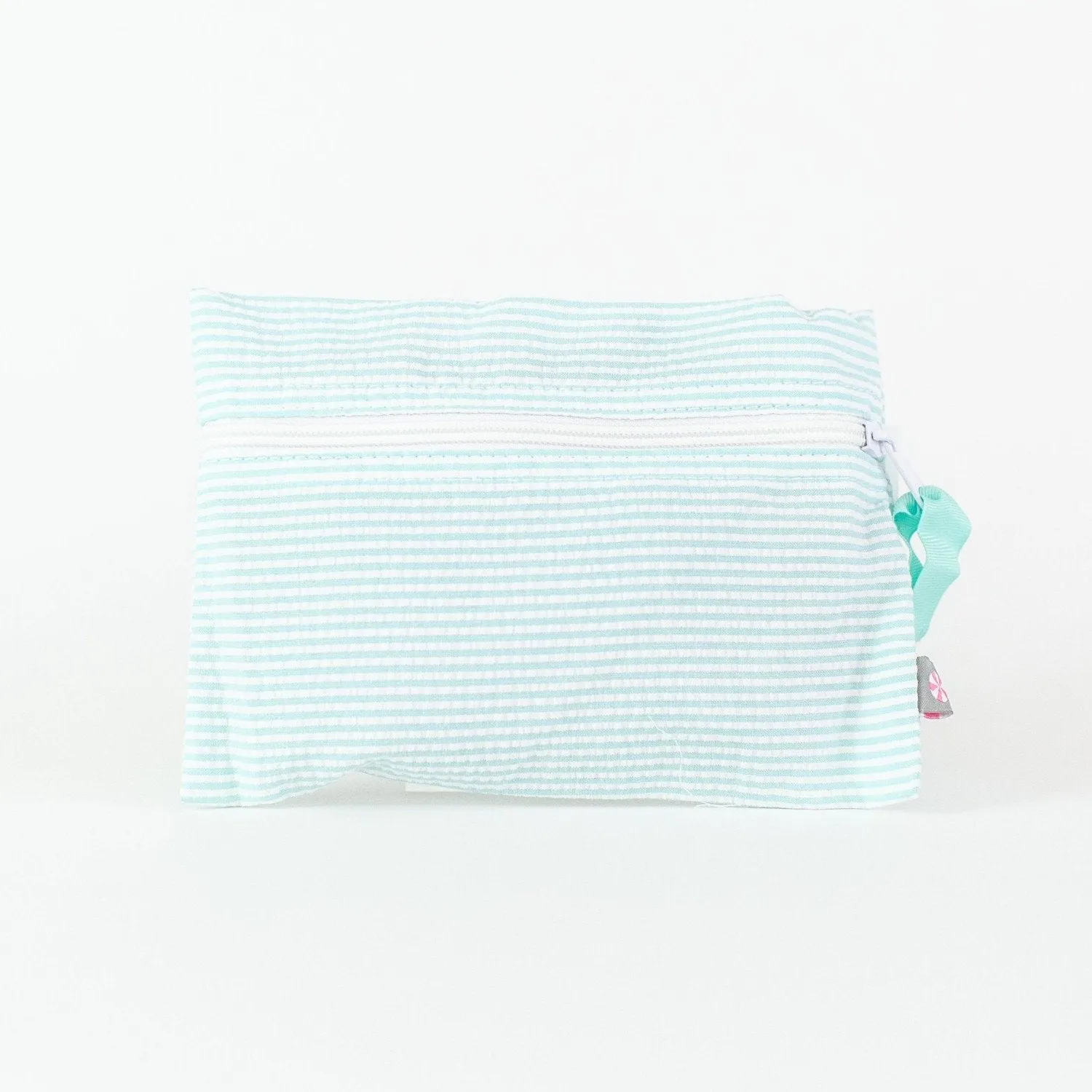 Seersucker Flat Zip Pouch