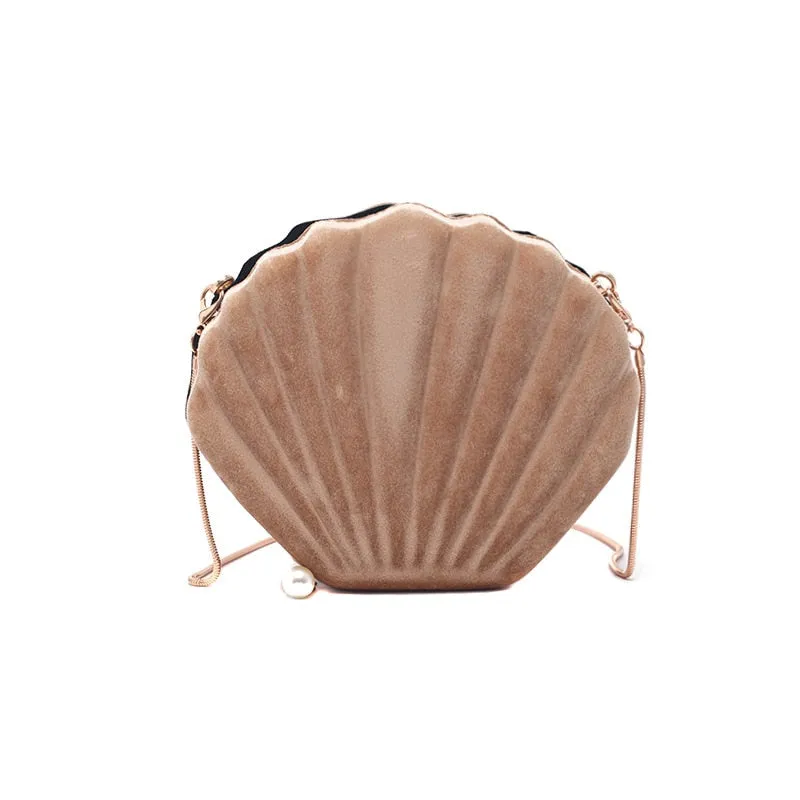 Shell Design Velvet Bag
