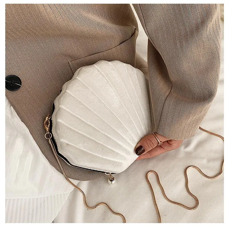 Shell Design Velvet Bag