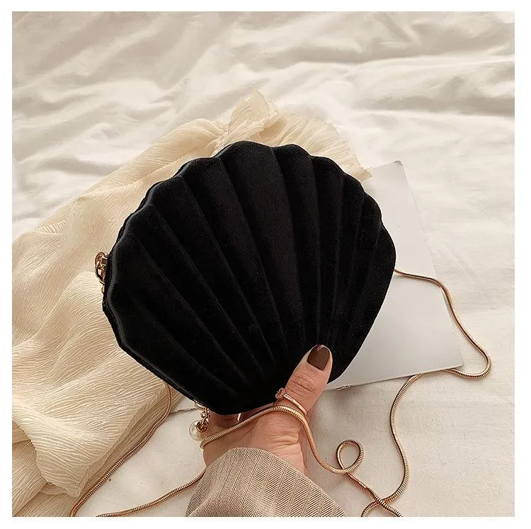 Shell Design Velvet Bag