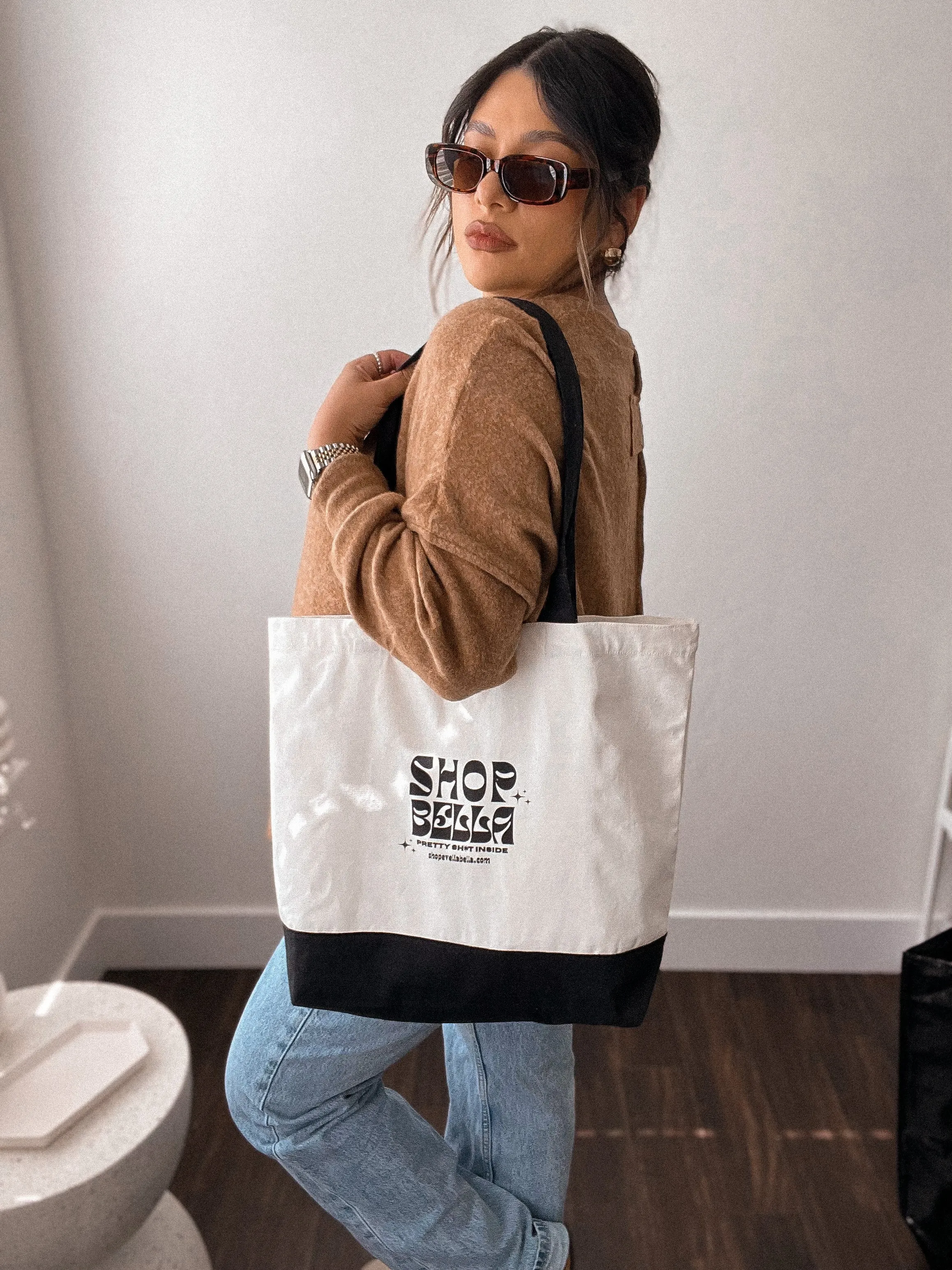 SHOP BELLA ORIGINAL two tone large tote bag