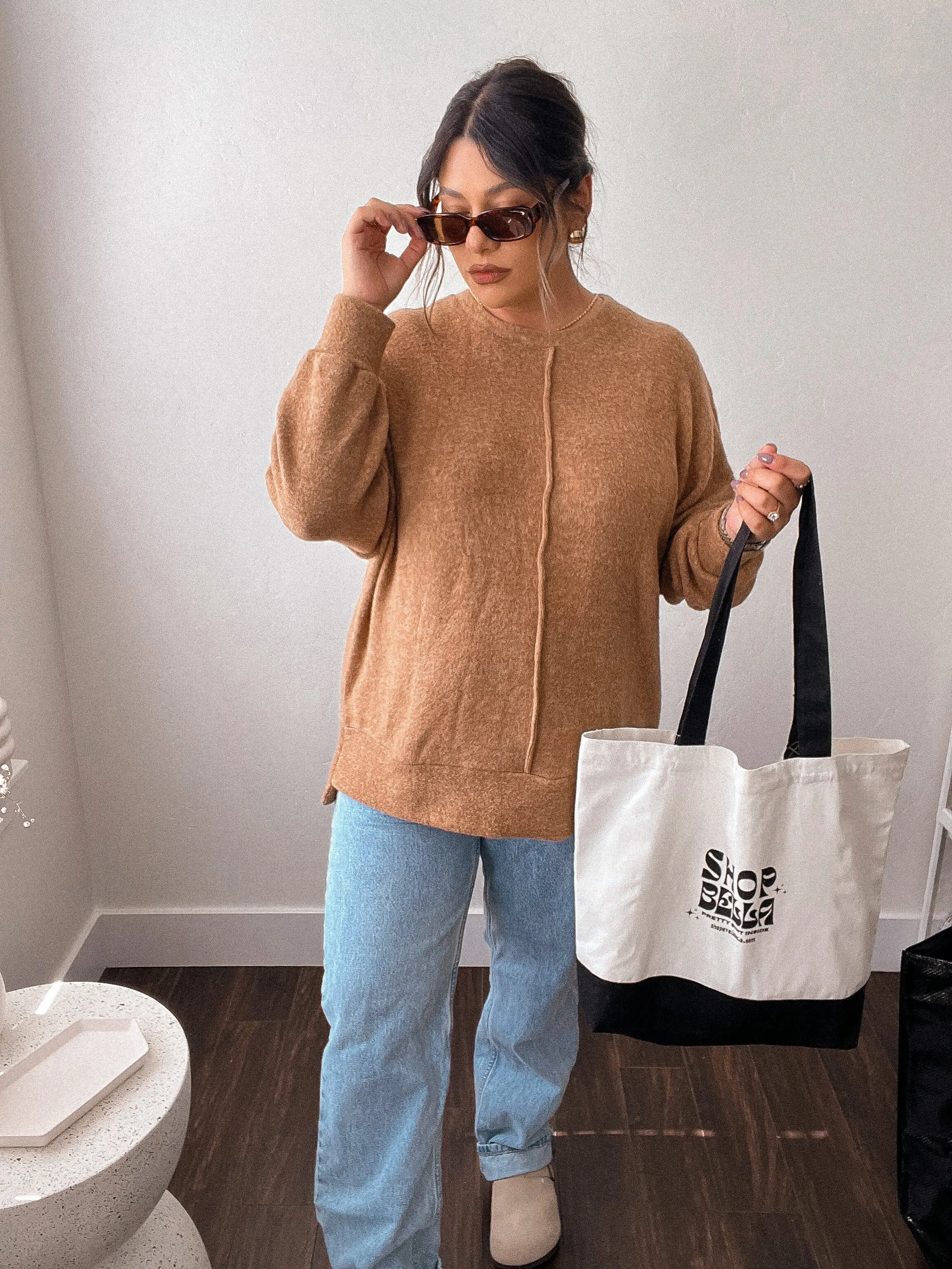 SHOP BELLA ORIGINAL two tone large tote bag