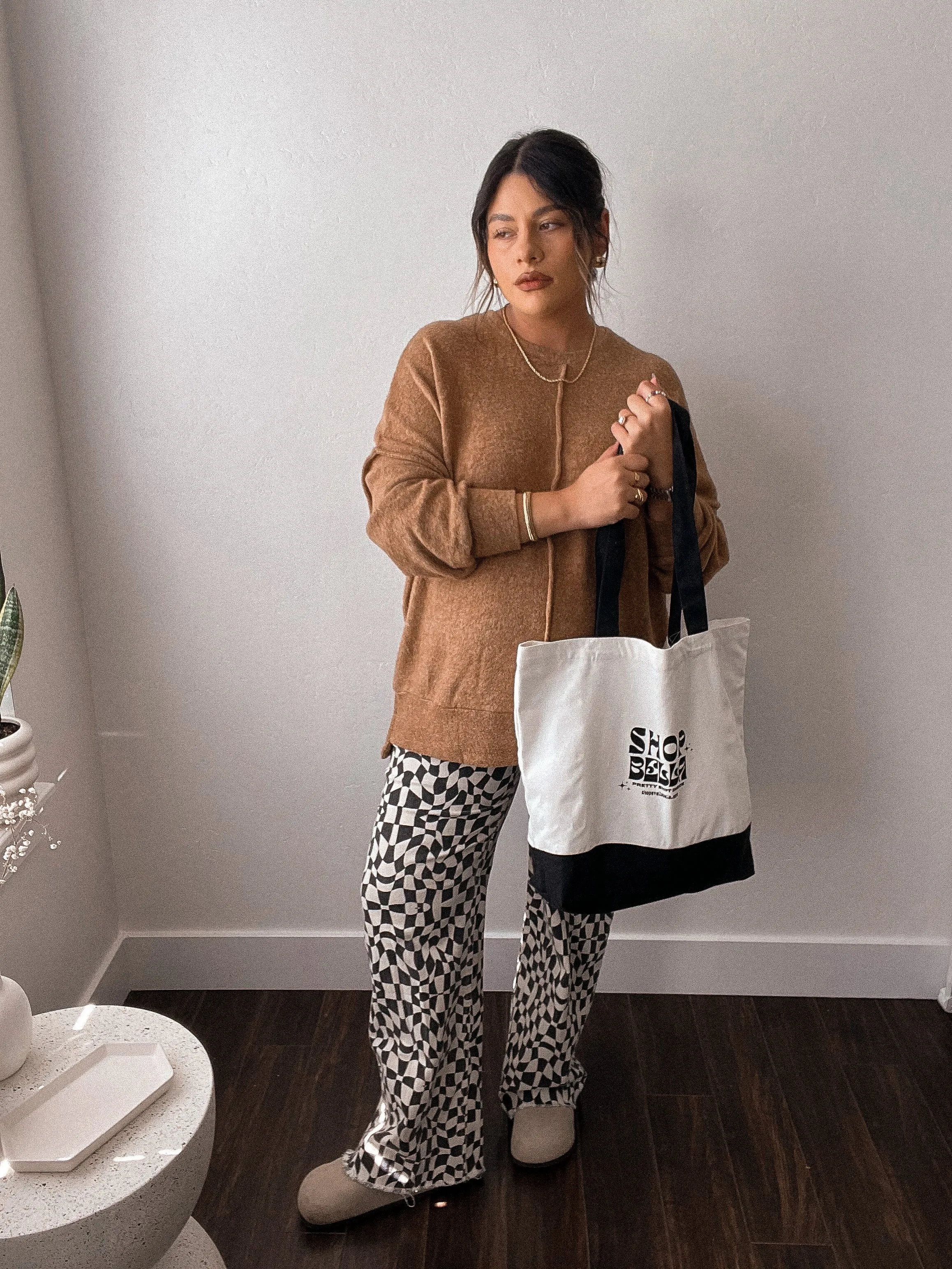 SHOP BELLA ORIGINAL two tone large tote bag