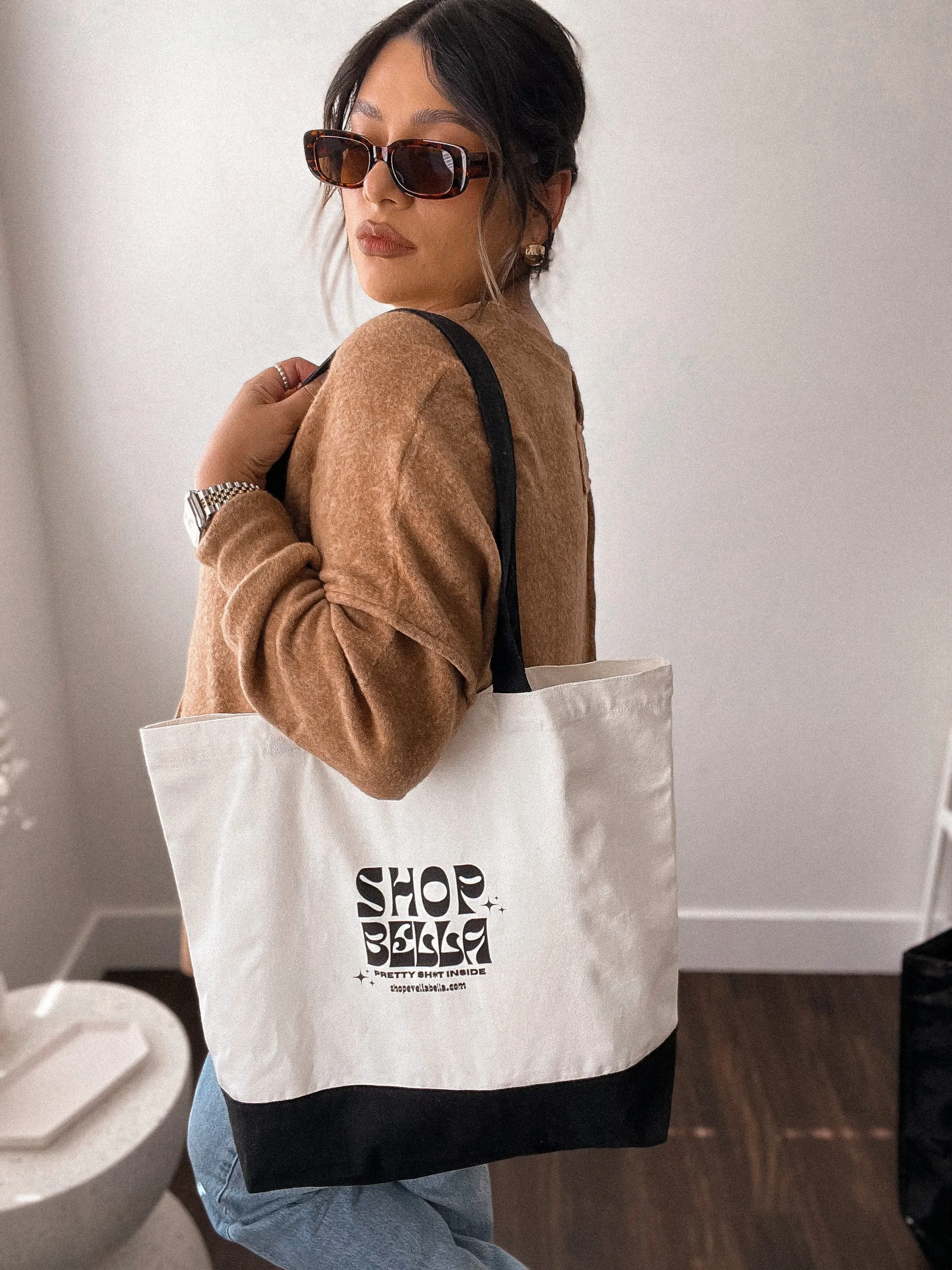 SHOP BELLA ORIGINAL two tone large tote bag