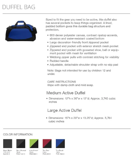 Sigma Phi Epsilon Duffel Bag