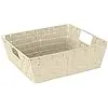 Simplify Large Shelf Woven Strap Tote, Ivory