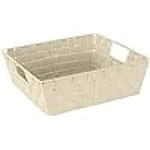 Simplify Large Shelf Woven Strap Tote, Ivory