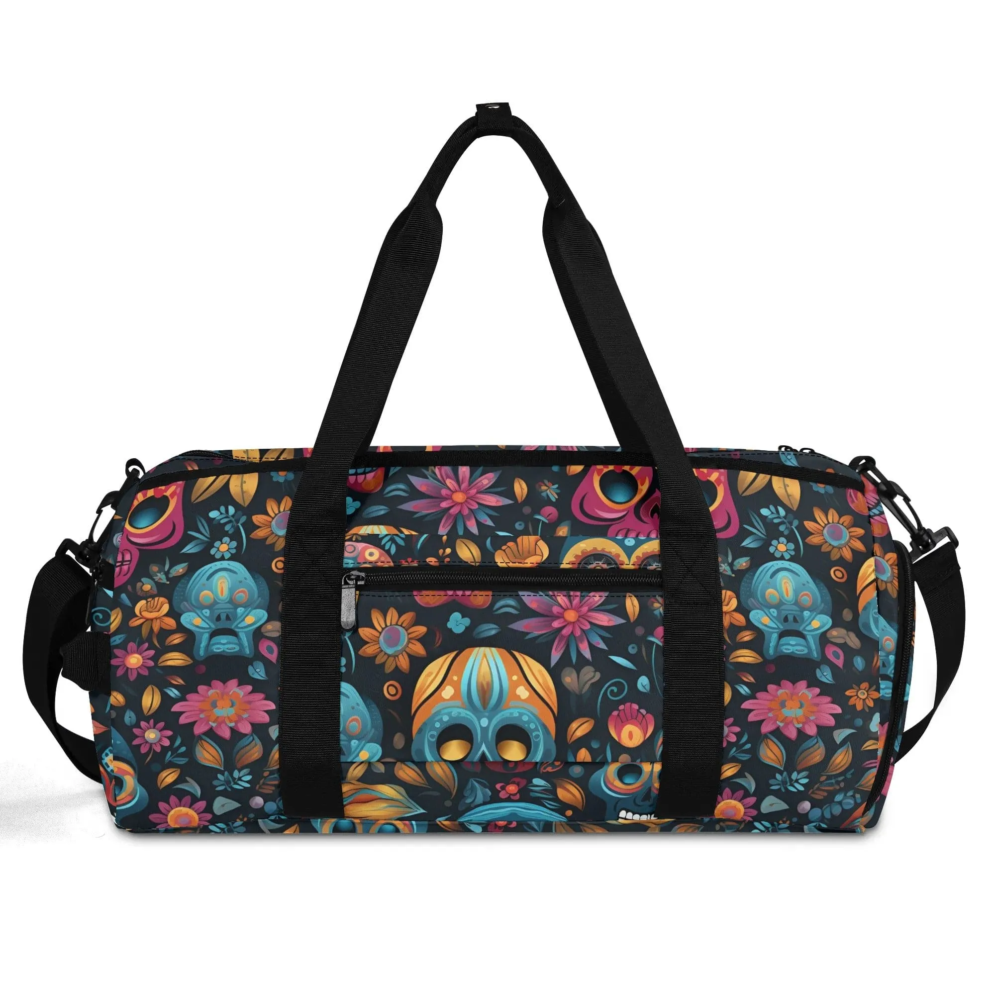 Skulls Flowers Fashion Sports Luggage, Gym or Duffle Bag