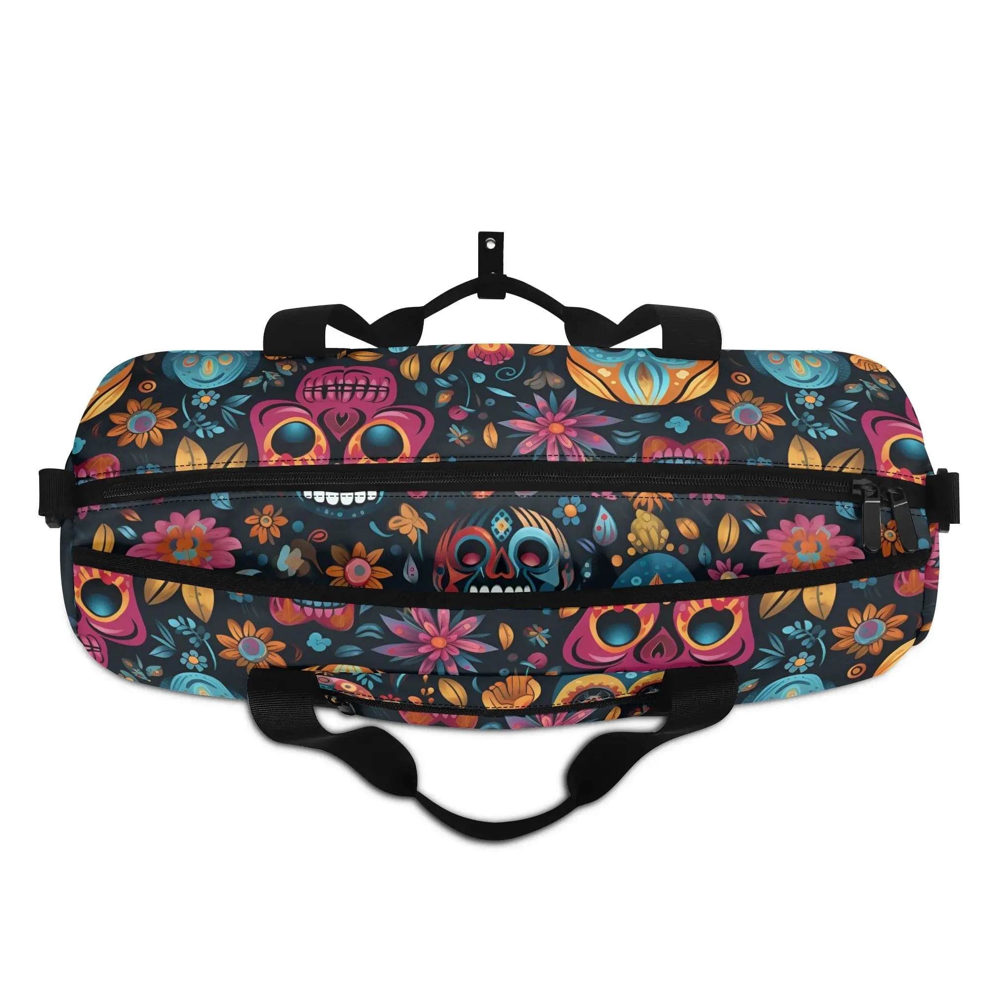 Skulls Flowers Fashion Sports Luggage, Gym or Duffle Bag