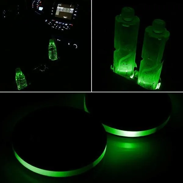 Solar Powered LED Car Cup Holder Lights (2-Pack)