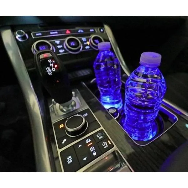 Solar Powered LED Car Cup Holder Lights (2-Pack)