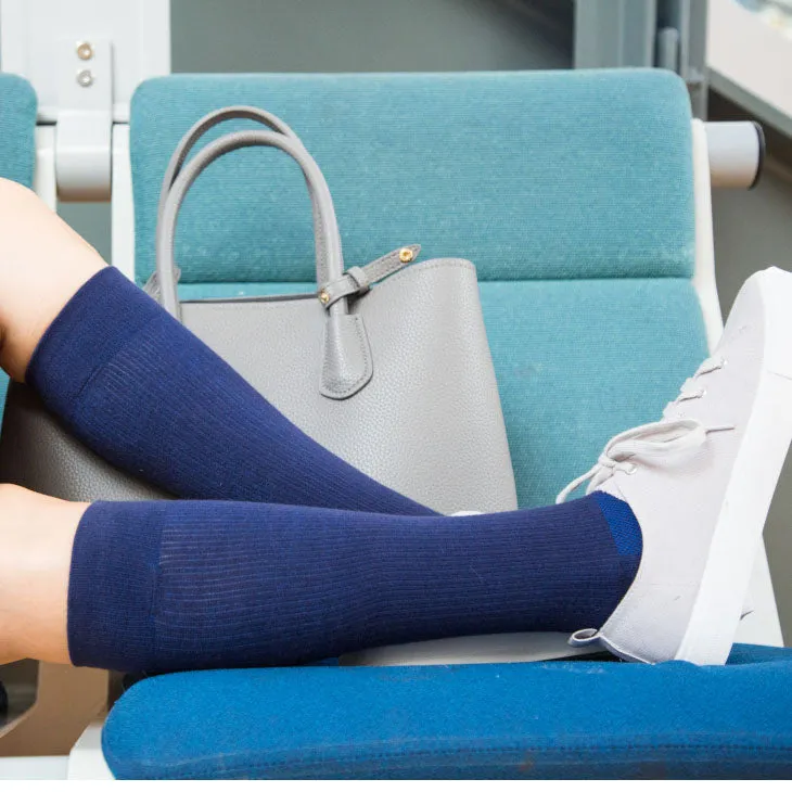 Solid Cotton Navy Energy Socks