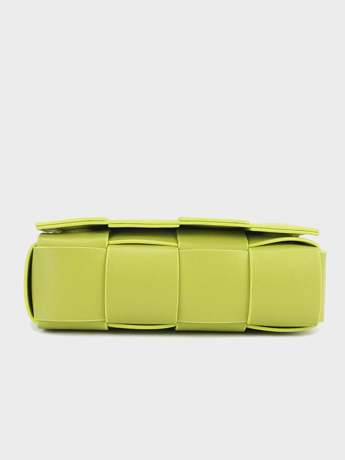 Square Cassette Mini Woven Leather Belt Bag Crossbody Sling Fanny Pack