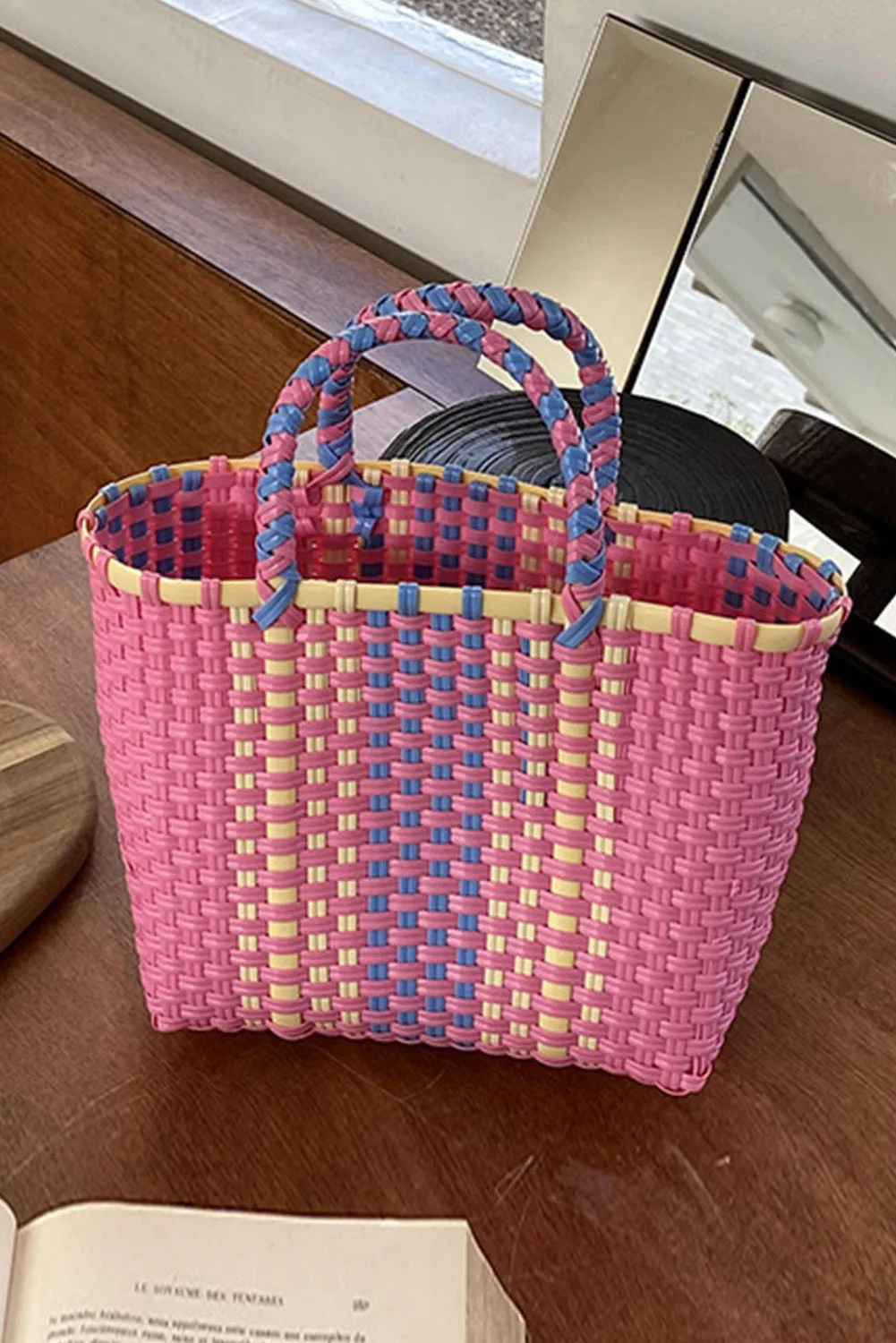 Square Woven Basket Tote Bag 19*12*18cm