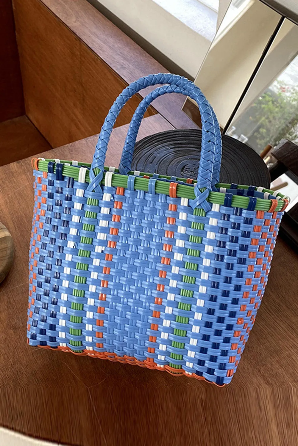 Square Woven Basket Tote Bag 19*12*18cm