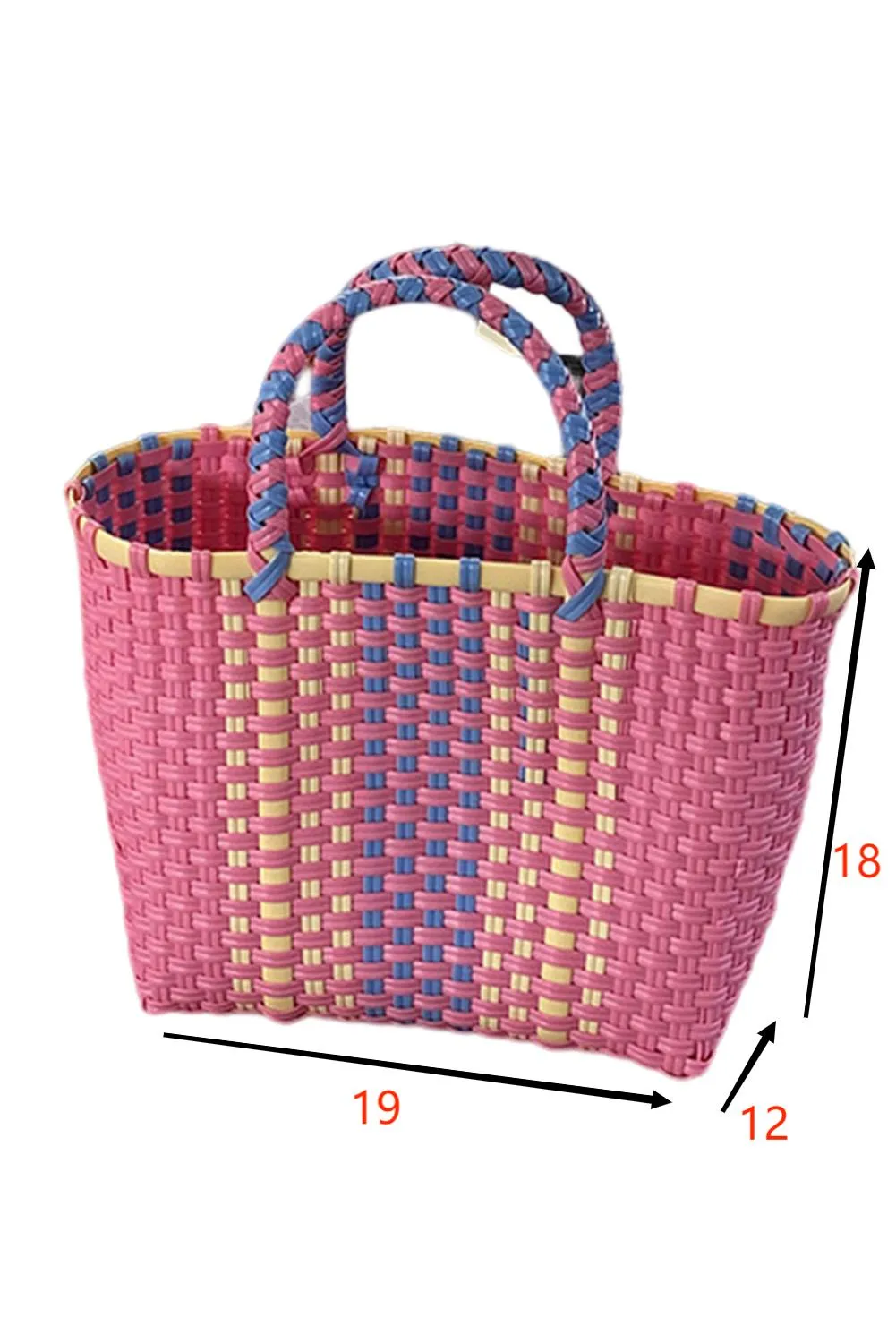 Square Woven Basket Tote Bag 19*12*18cm