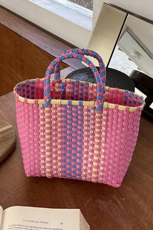 Square Woven Basket Tote Bag 19*12*18cm