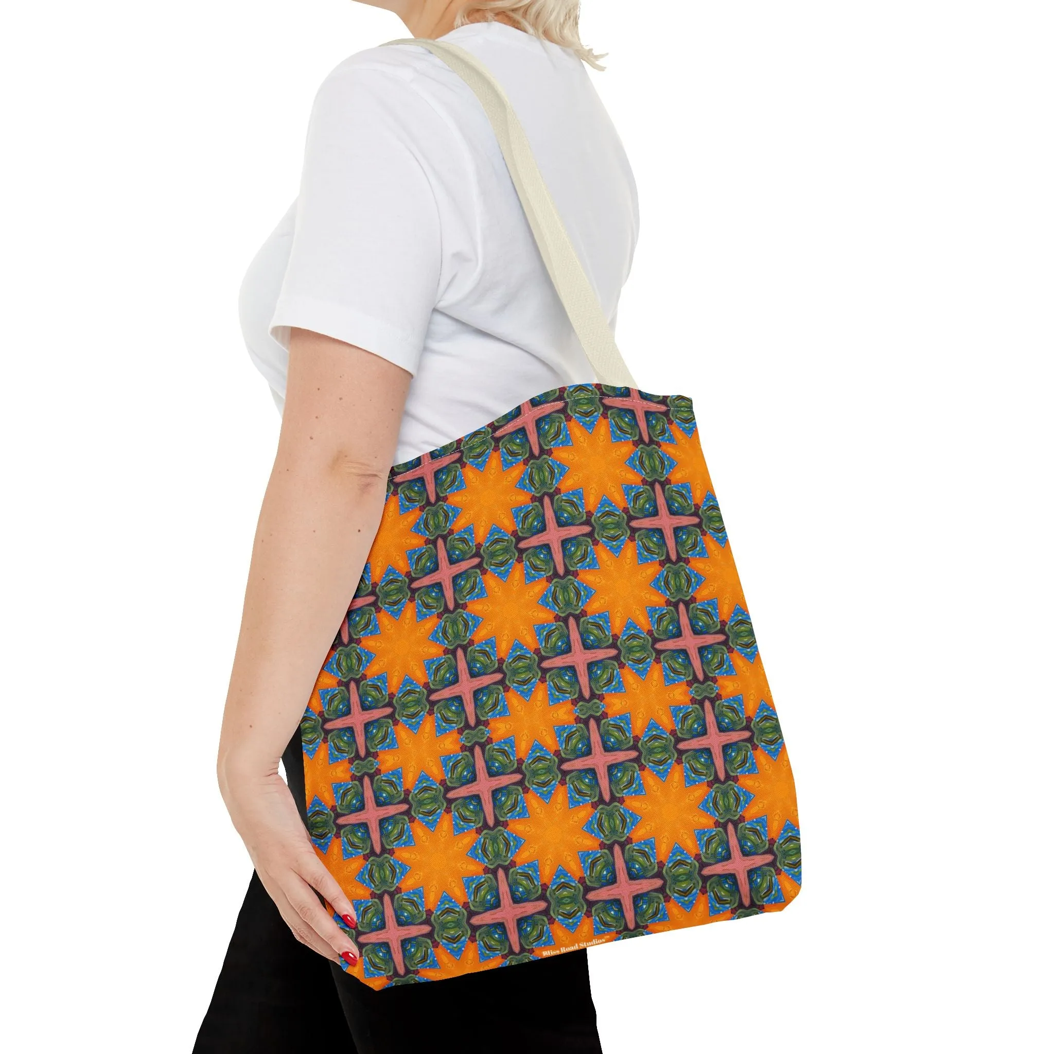 Starburst Mosaic Voyage Tote Bag - Carry Tapestry Elegance with a Starburst of Color! Available in 3 sizes.