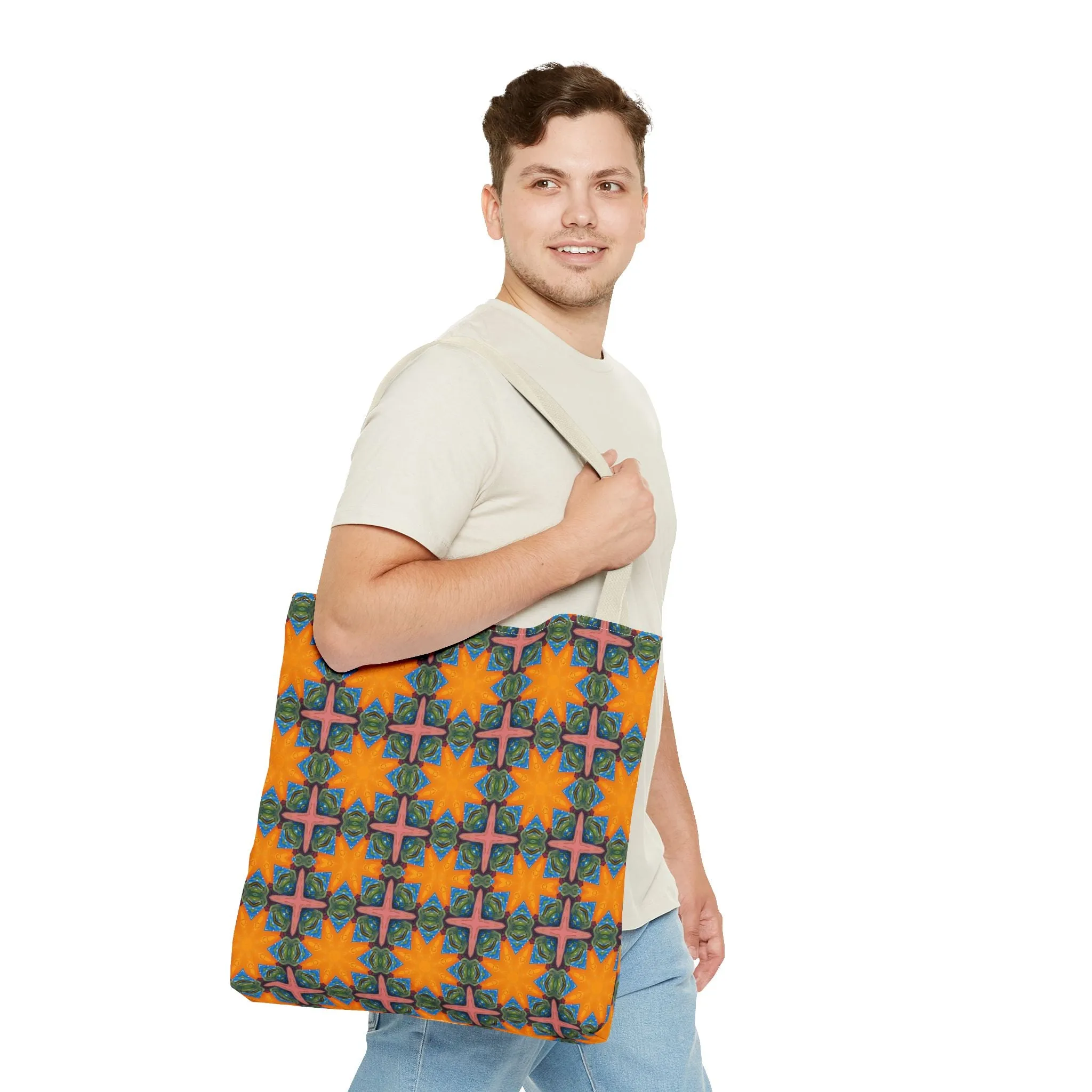 Starburst Mosaic Voyage Tote Bag - Carry Tapestry Elegance with a Starburst of Color! Available in 3 sizes.