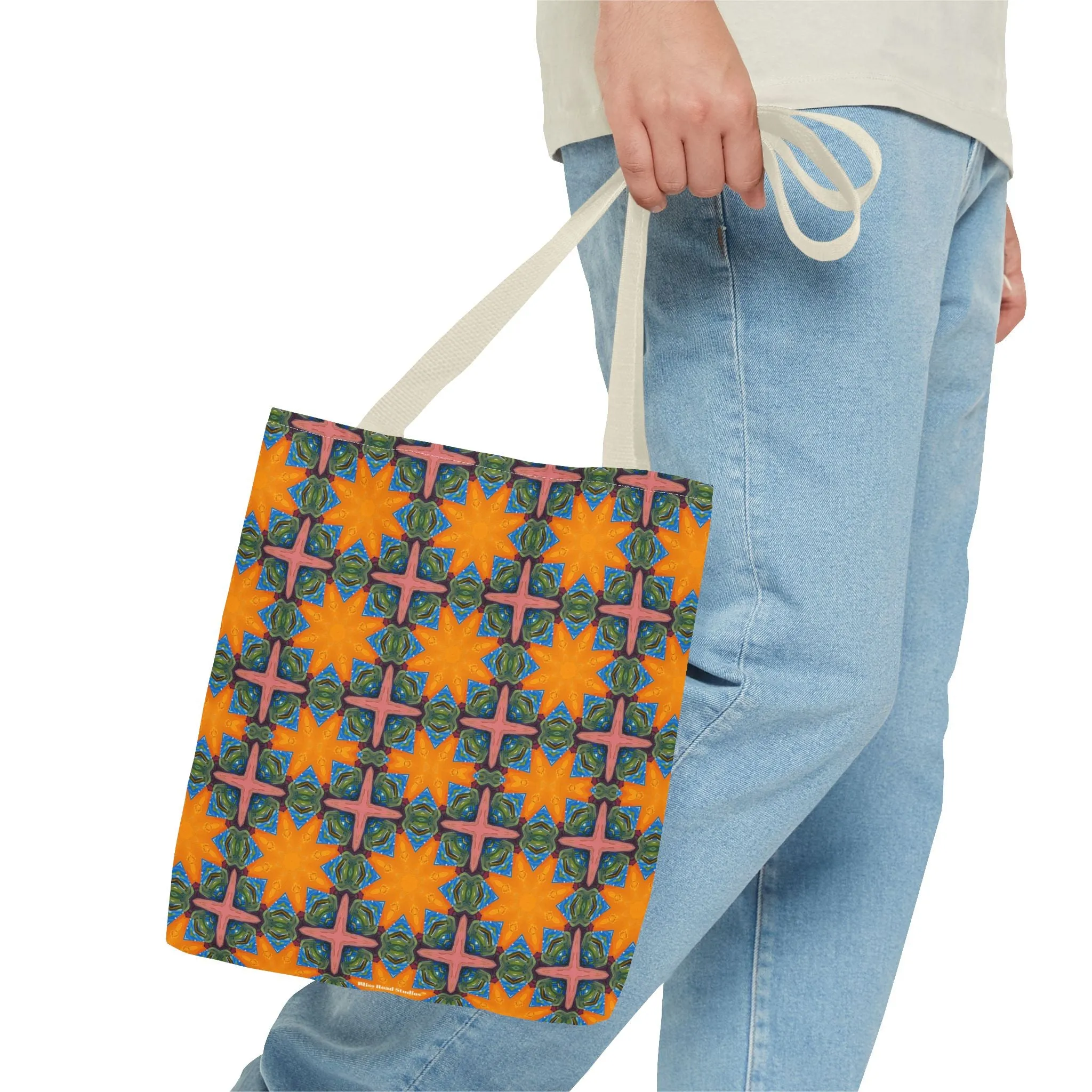 Starburst Mosaic Voyage Tote Bag - Carry Tapestry Elegance with a Starburst of Color! Available in 3 sizes.