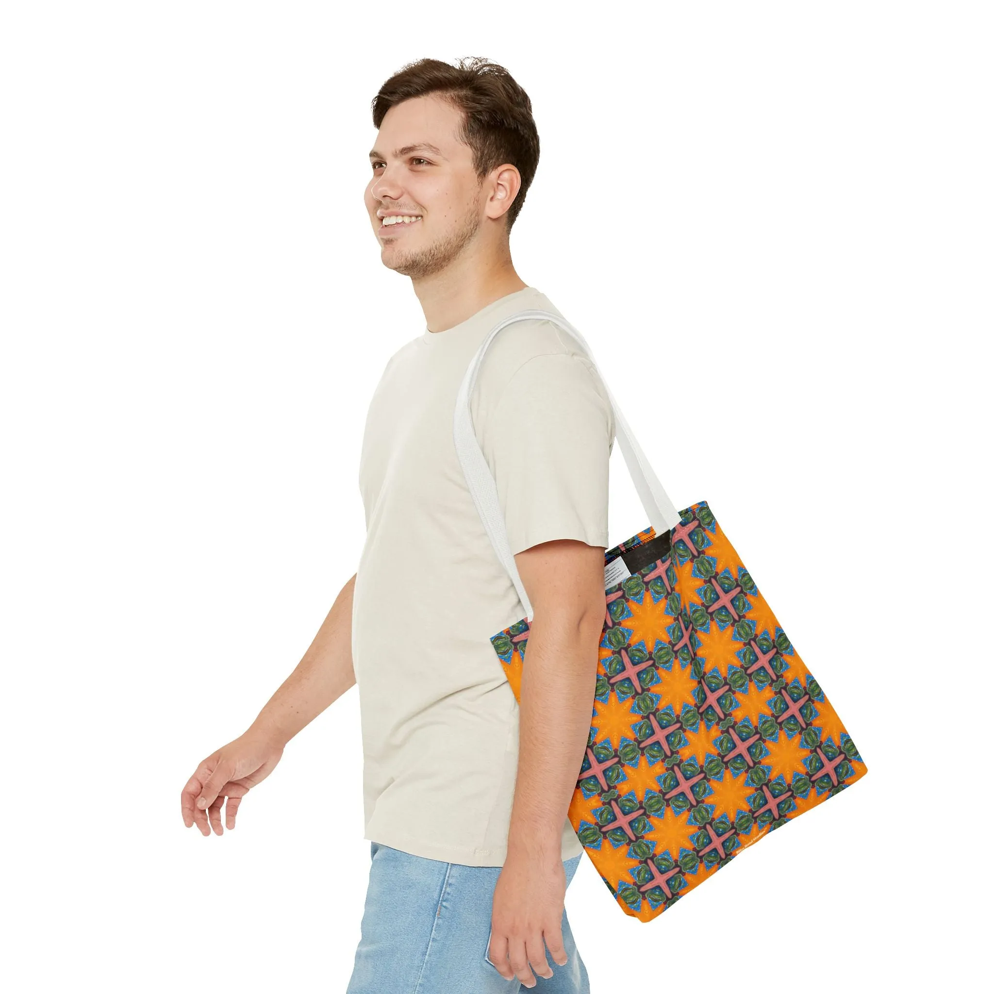 Starburst Mosaic Voyage Tote Bag - Carry Tapestry Elegance with a Starburst of Color! Available in 3 sizes.