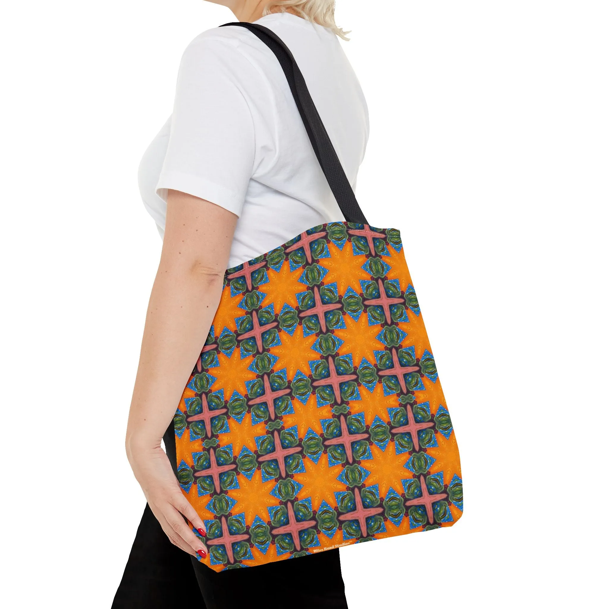 Starburst Mosaic Voyage Tote Bag - Carry Tapestry Elegance with a Starburst of Color! Available in 3 sizes.