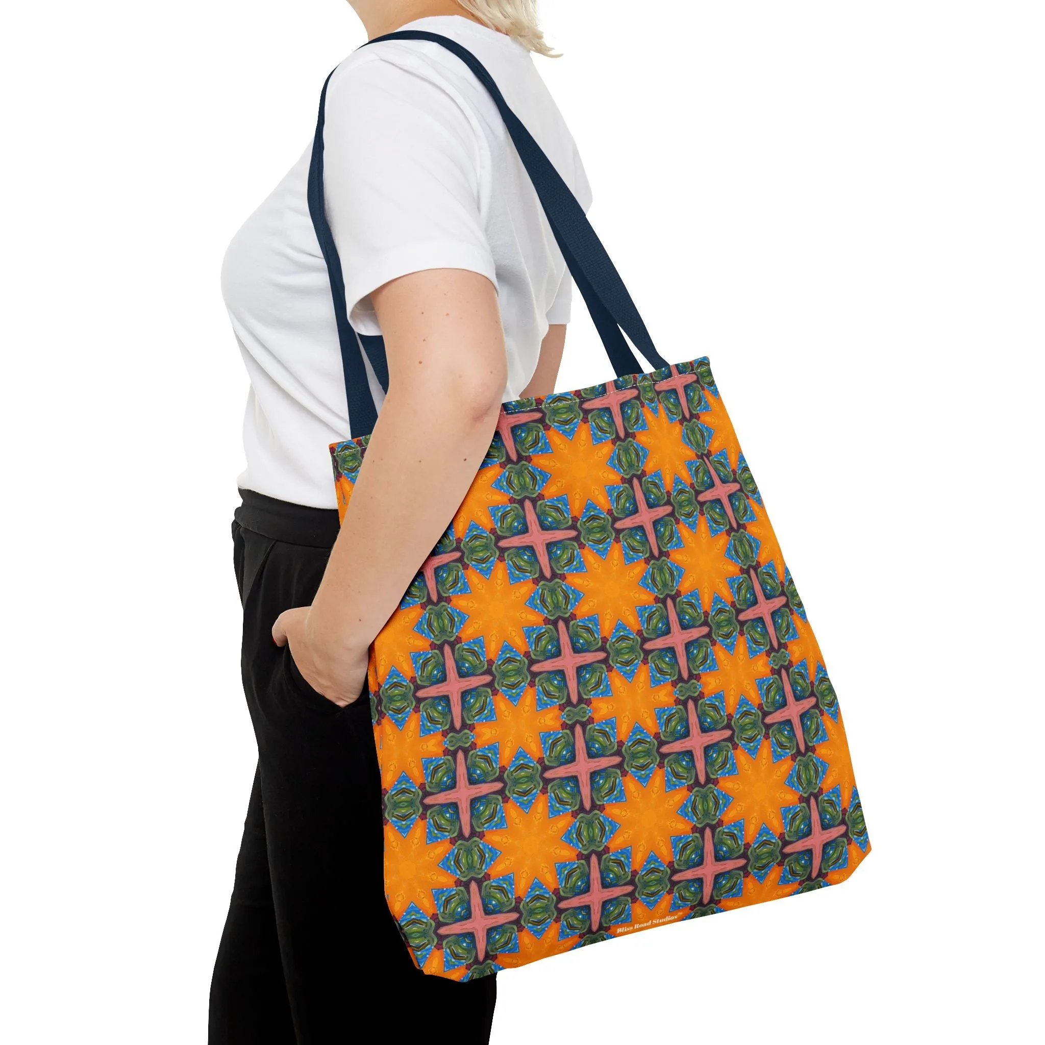 Starburst Mosaic Voyage Tote Bag - Carry Tapestry Elegance with a Starburst of Color! Available in 3 sizes.