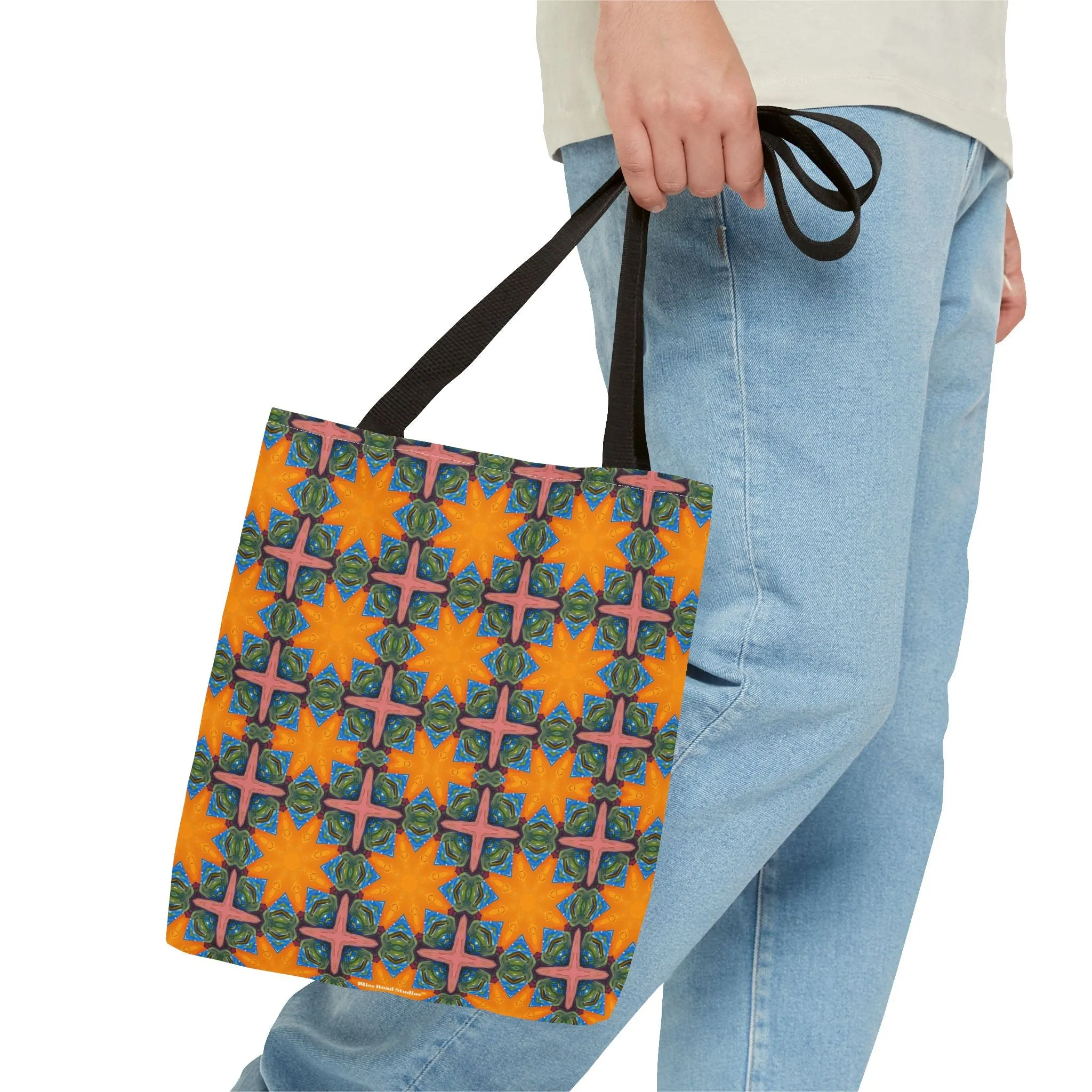 Starburst Mosaic Voyage Tote Bag - Carry Tapestry Elegance with a Starburst of Color! Available in 3 sizes.