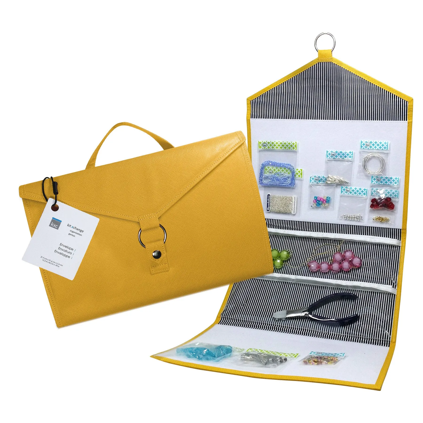 Storage Envelope for Craft Supplies and Jewelry. Yellow