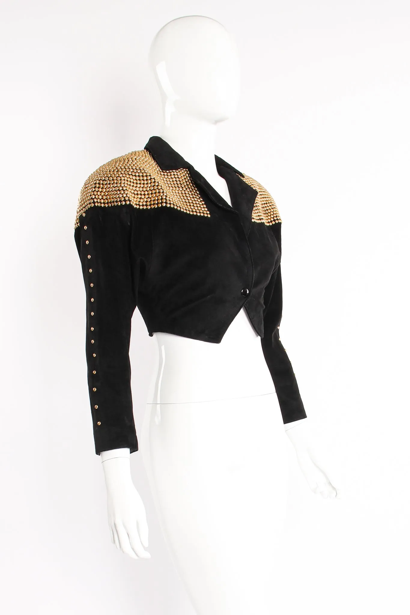 Studded Suede Crop Jacket