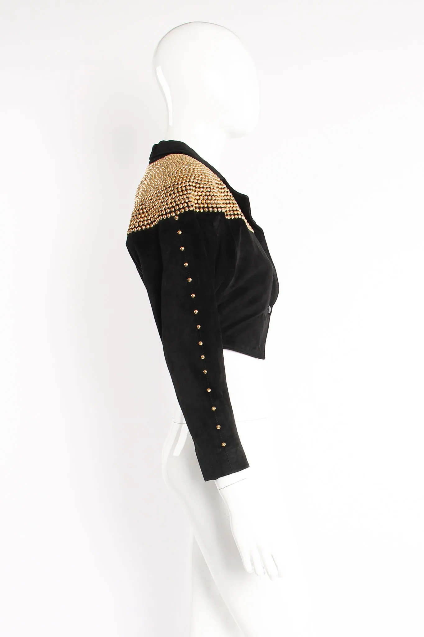 Studded Suede Crop Jacket