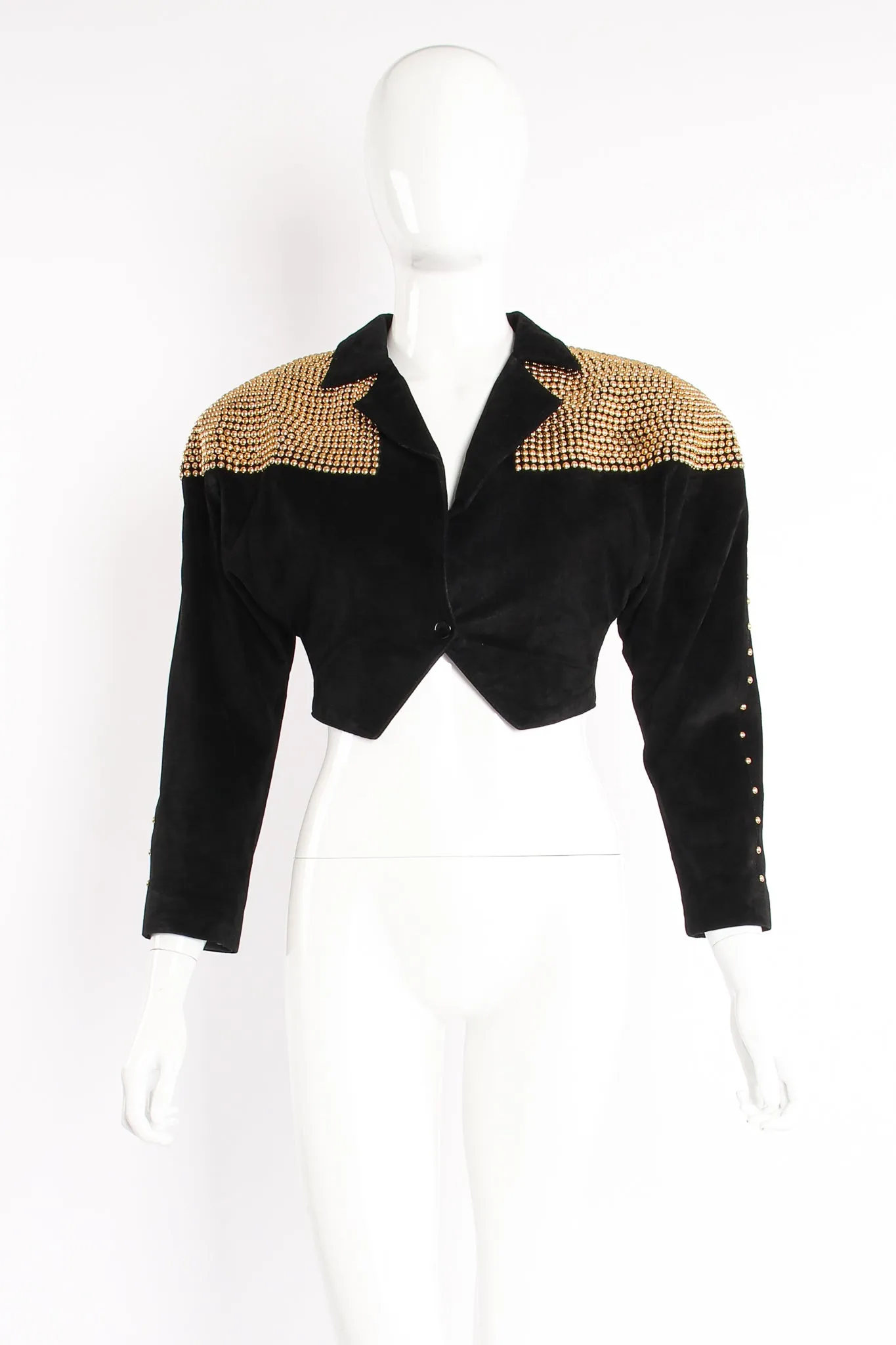 Studded Suede Crop Jacket