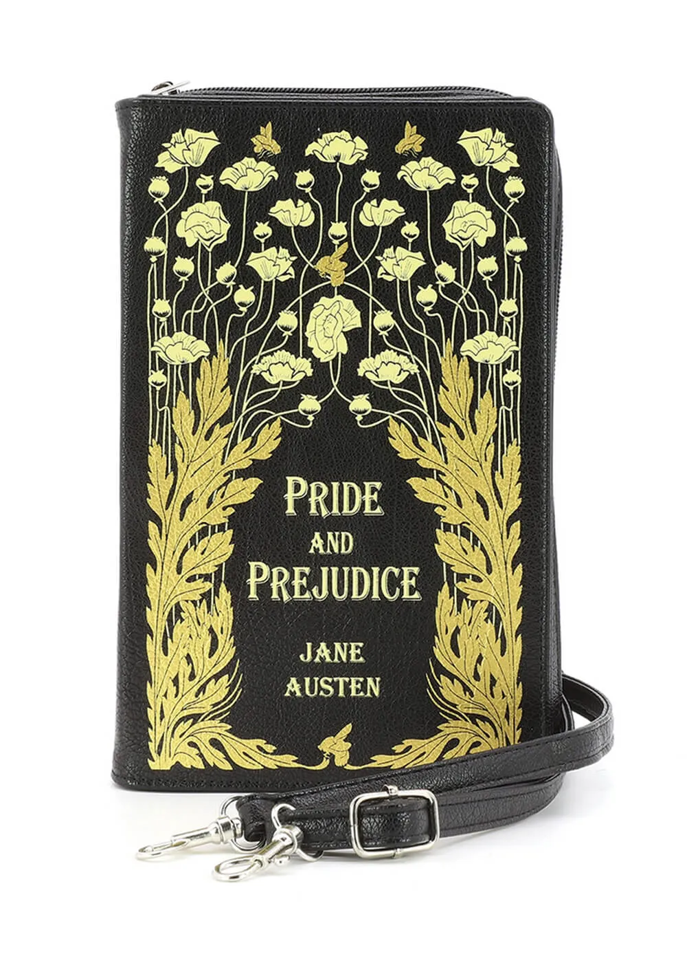 Succubus Bags Pride and Prejudice Floral Book Bag Black