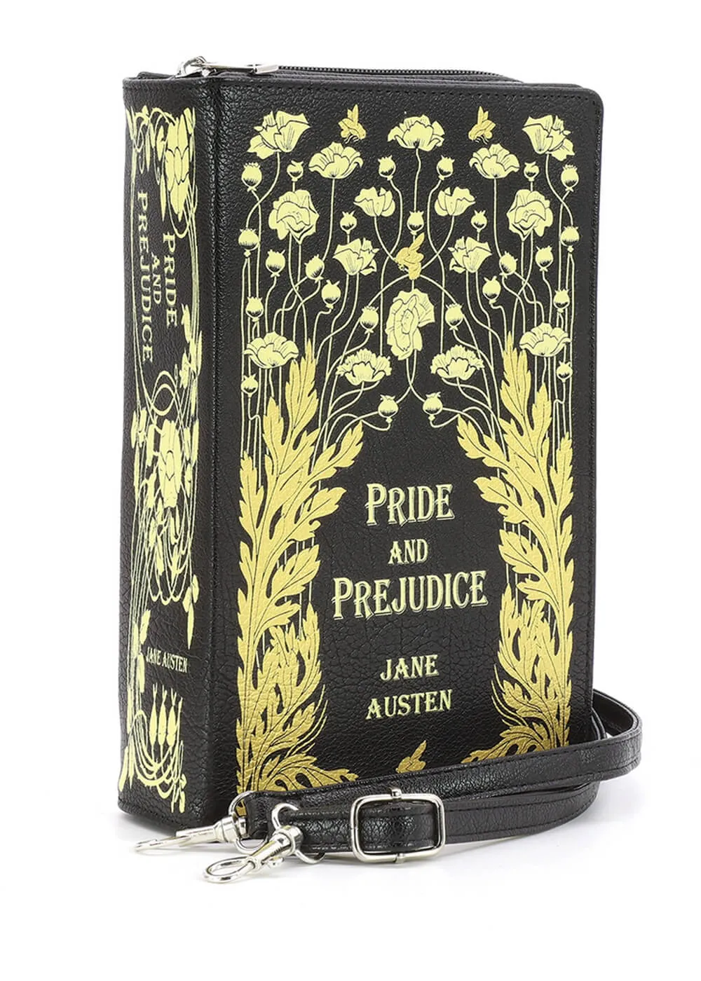 Succubus Bags Pride and Prejudice Floral Book Bag Black