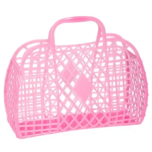 Sun Jellies Large Retro Basket - Neon Pink