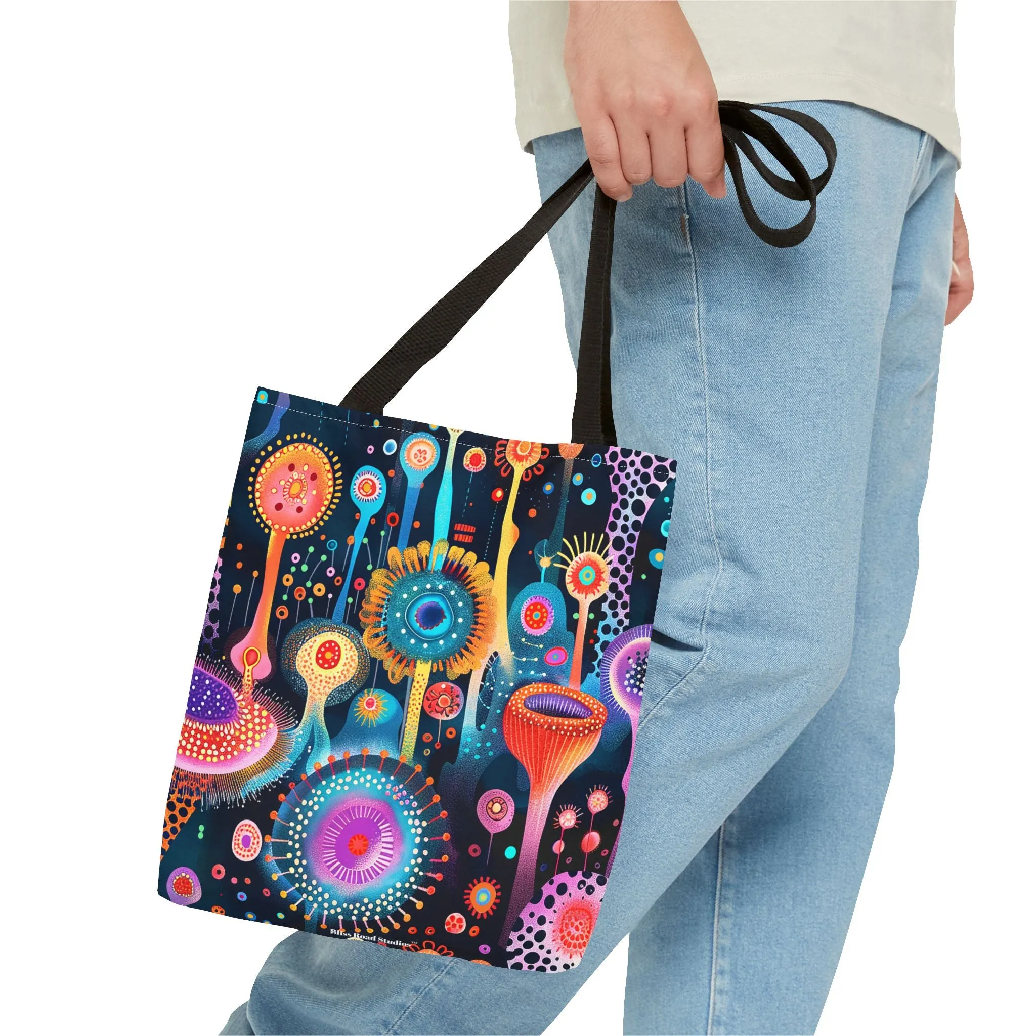 Surreal Seascape Forest Tote Bag - Step into a Surreal Sci-Fi Seascape with Every Carry! Available in 3 sizes.