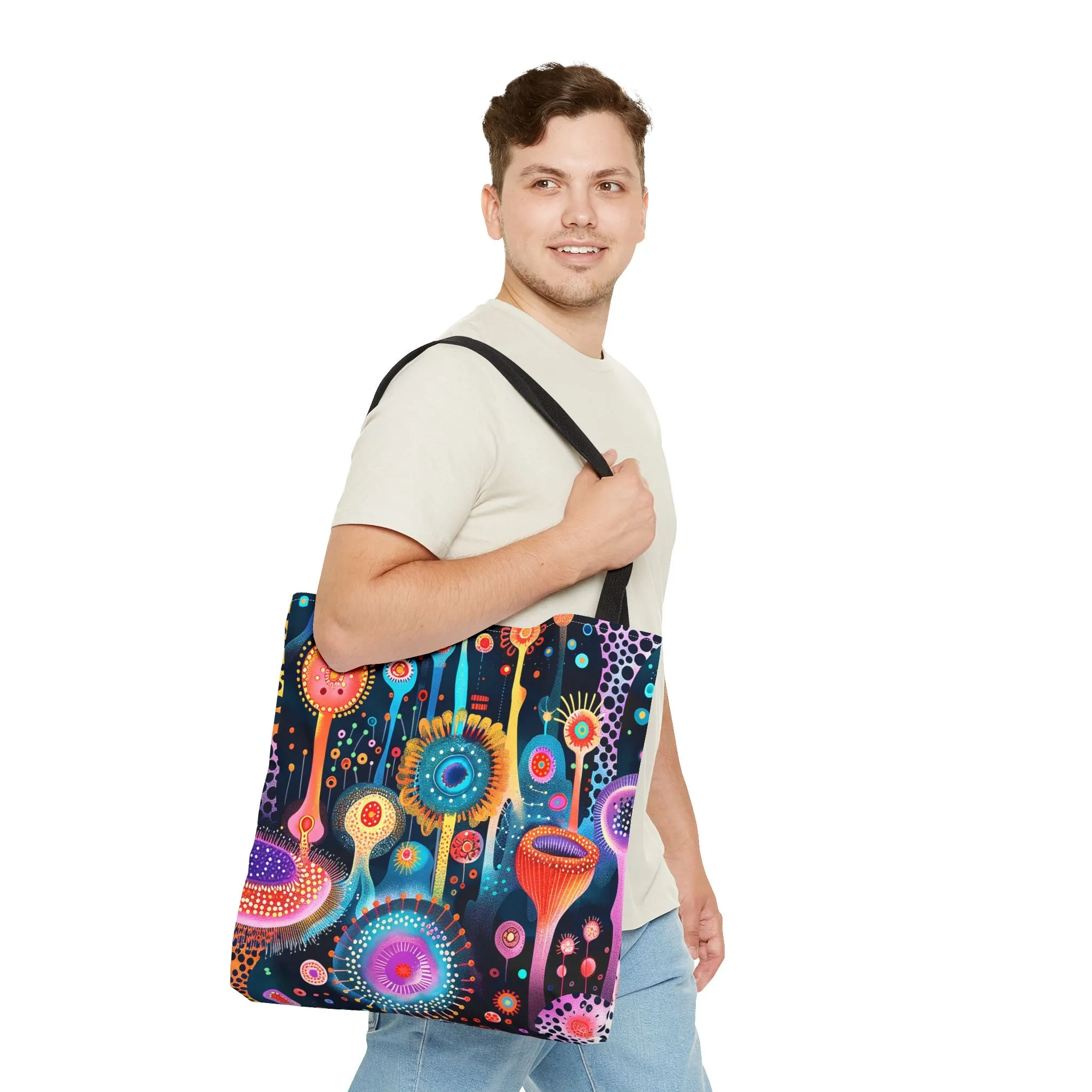 Surreal Seascape Forest Tote Bag - Step into a Surreal Sci-Fi Seascape with Every Carry! Available in 3 sizes.