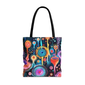 Surreal Seascape Forest Tote Bag - Step into a Surreal Sci-Fi Seascape with Every Carry! Available in 3 sizes.
