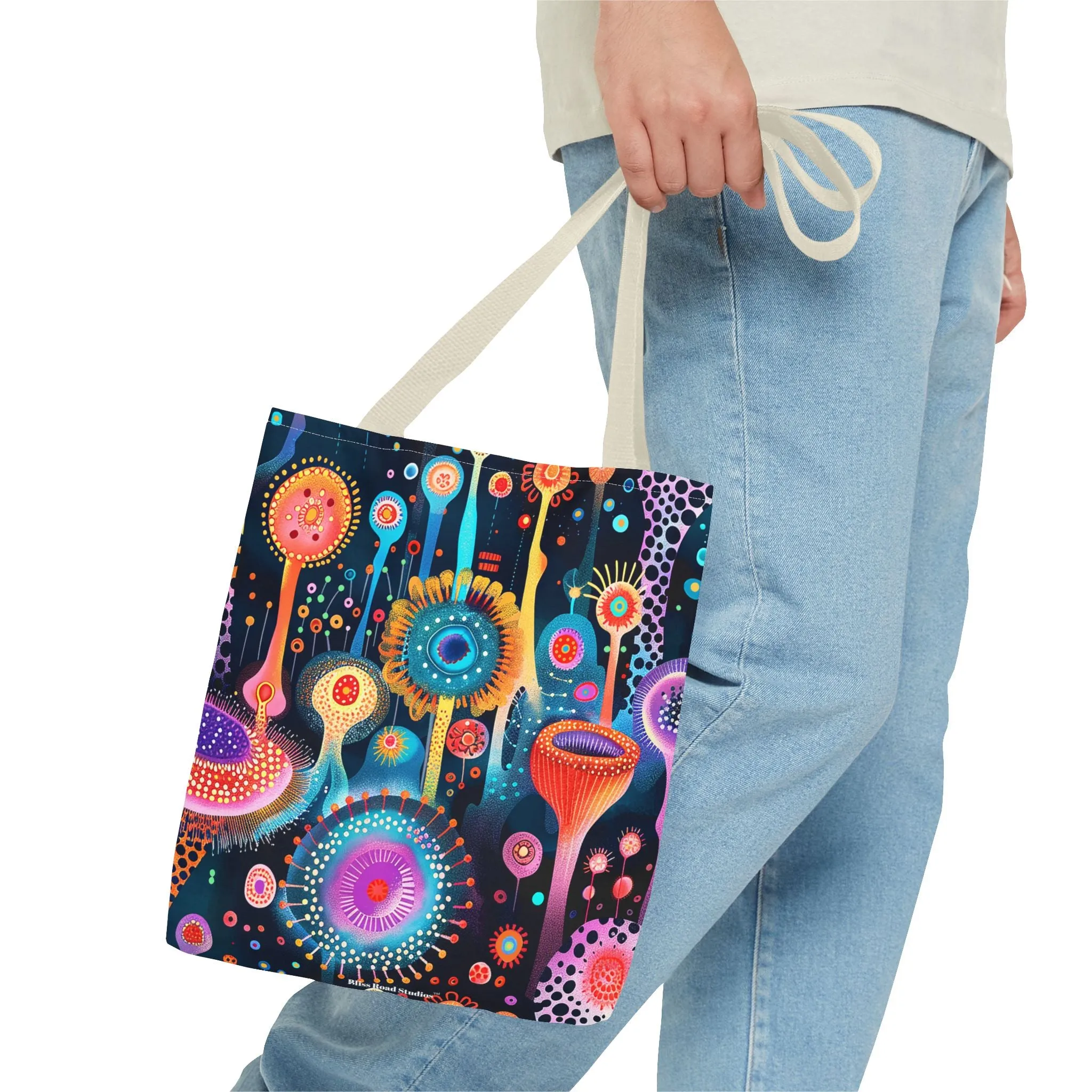 Surreal Seascape Forest Tote Bag - Step into a Surreal Sci-Fi Seascape with Every Carry! Available in 3 sizes.