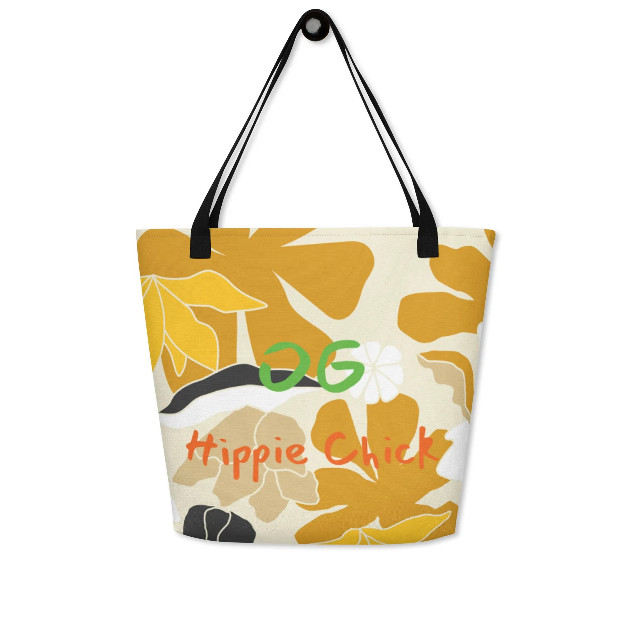 Tan Flowers Tote Bag