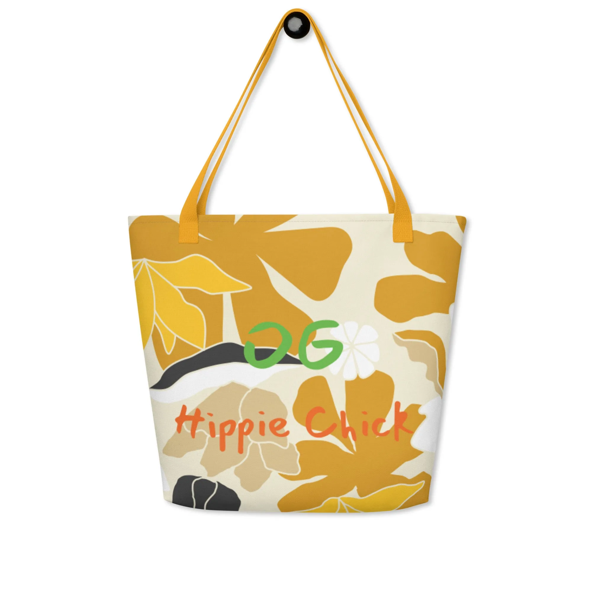 Tan Flowers Tote Bag