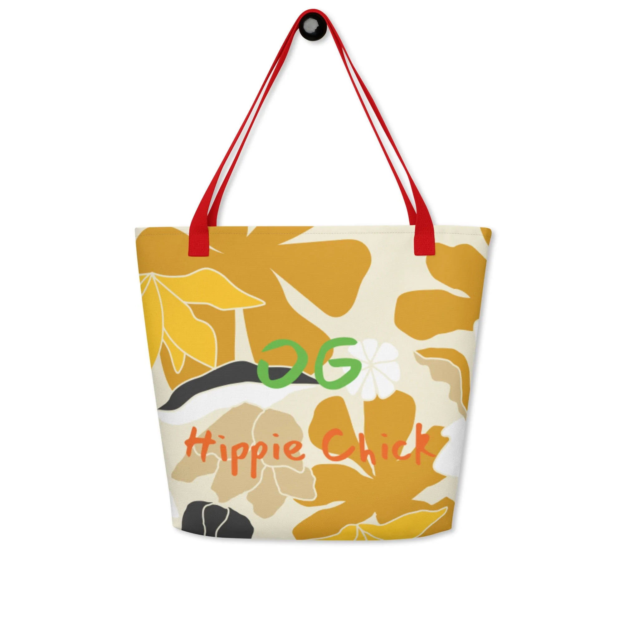 Tan Flowers Tote Bag
